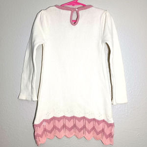 Lillian's Closet Toddler Girls Cotton Crotchet Bow Detail Pink 3T Sweater Dress